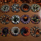 Halloween round Rug 3D Skeleton Vortex Illusion Mat, Soft Non Slip Indoor Rug, Spooky Decor for Living Room Kitchen Bathroom